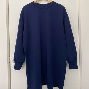Never worn, oversized navy blue sweater dress